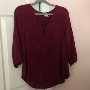 Cross tie blouse